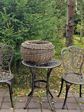 Кашпо шар из искусственного ротанга Аксель 20 литров